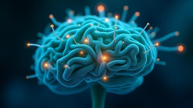 Close-up of healthy gut microbiome illustration with vibrant colors